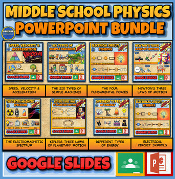 A: Middle School Physics: |5th-10th| Powerpoint and Google Slide Versions Bundle