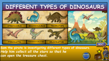 Types Of Dinosaurs |3rd-8th| Interactive Google Slides + Powerpoint + Printable Worksheet