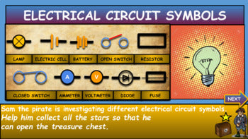 Electrical Circuit Symbols: Electricity Powerpoint |4th-8th| Printable Worksheet + Google Slides Version