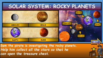 The Rocky Planets, Inner Planets. |2nd-6th| Interactive Google Slides + Powerpoint Version+ 2 Worksheets