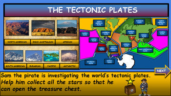 The Seven Tectonic Plates |4th-9th| Interactive Google Slides + Powerpoint Version + 2 Worksheets