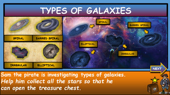 Types Of Galaxies, Space |3rd-8th| Interactive Google Slides + Powerpoint +Worksheet