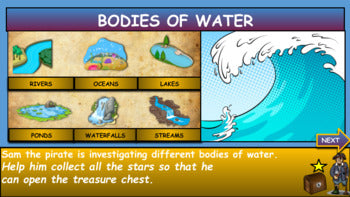 Bodies Of Water|2nd-7th| Interactive Google Slides + Powerpoint Version + Printable Worksheet