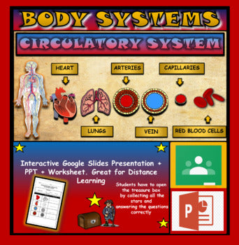 The Circulatory System |2nd-7th| Interactive Google Slides + Powerpoint Version + Worksheet