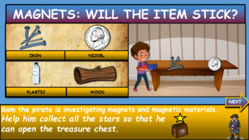 Magnets: Will the item stick? |2nd-6th| Interactive Google Slides +Powerpoint + 2 Worksheets