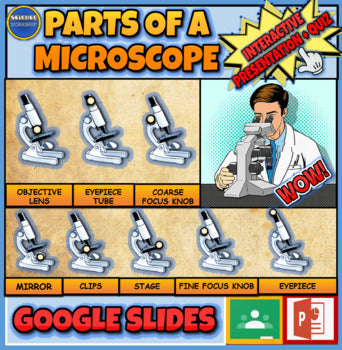 Parts Of A Microscope:|3rd-8th| Interactive Google Slides + Worksheet+ Powerpoint Version
