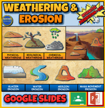 Weathering, Erosion and Deposition Powerpoint | 5th-9th Grade | NGSS4-ESS2-1 + Google Slides Version